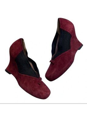 Tabitha Simmons Suede Slip On Wedge Heels